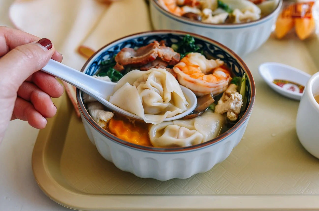 Delicious Wor Won Ton Soup at Five Spice Kitchen in Calgary, AB